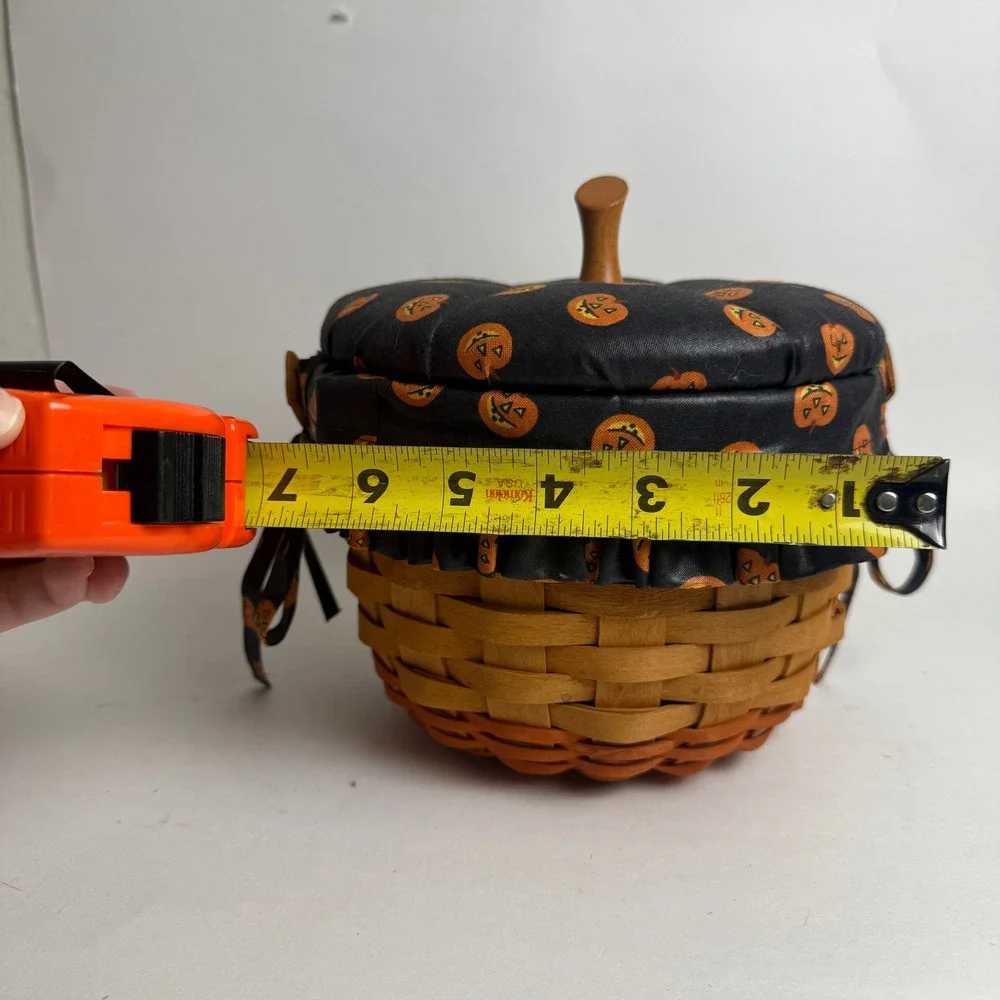 Longaberger 1996 Small Pumpkin Basket, Liner, Lid & Protector‎ Excellent